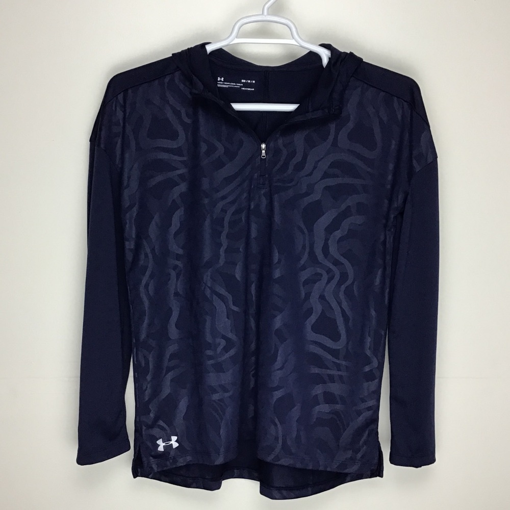 Under Armour HeatGear mens long sleeve loose fit quarter zip hoodie M